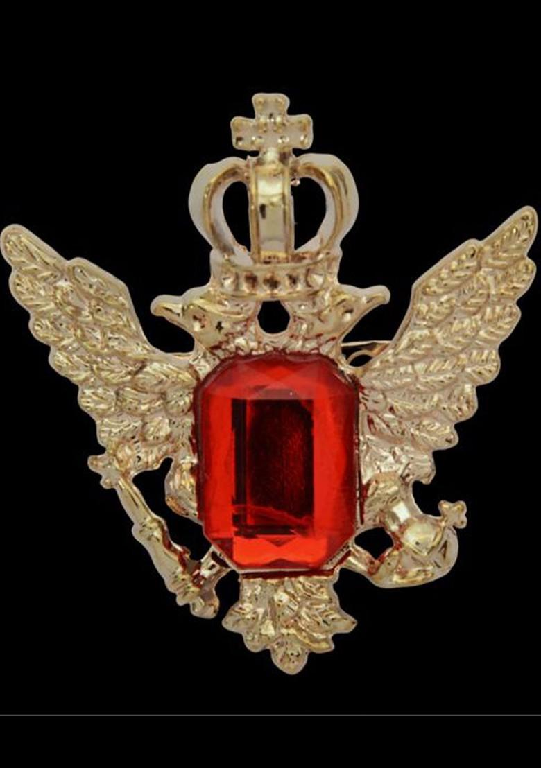 Vintage Crystal Crown Eagle Wing Statement Brooch