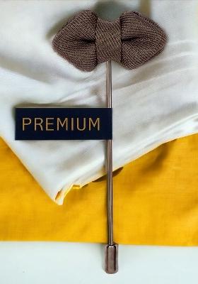 Unisex Brown Mini Bow Brooch Lapel Pin