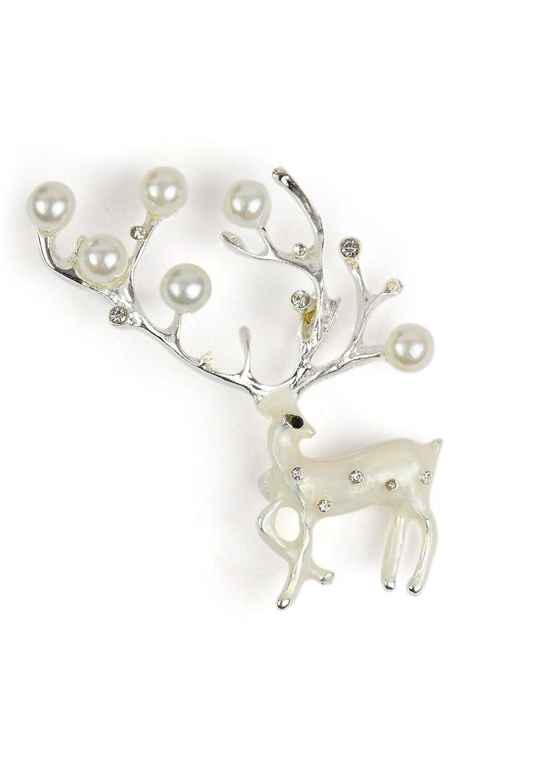 Men Beaded Deer Statement Brooch