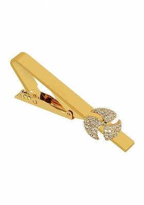 Men Gold Tie Pin Statement Brooch