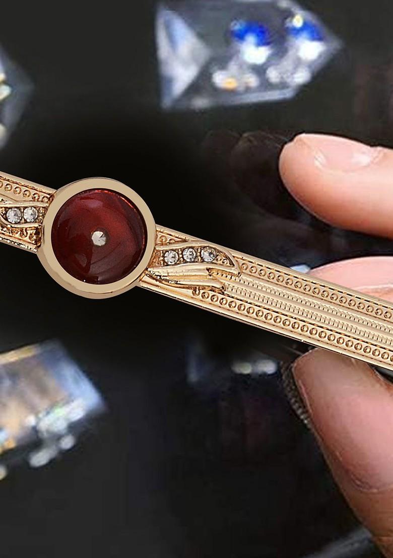 Men Real Stones Studded Statement Tie Pin