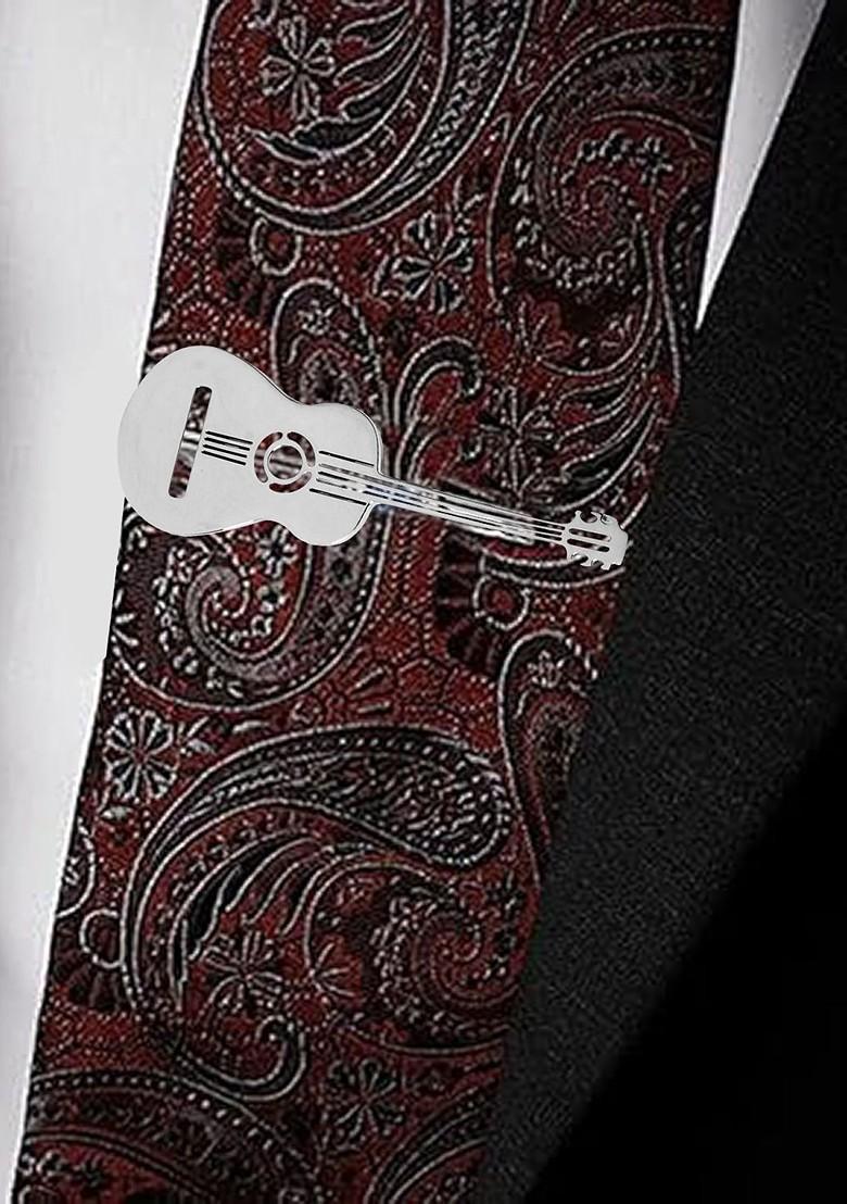 Men Guitar Shaped Statement Tie Pin