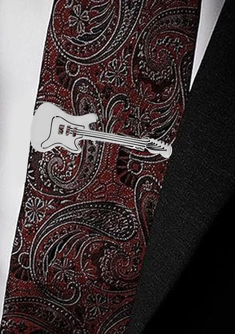 Men Guitar Shaped Statement Tie Pin