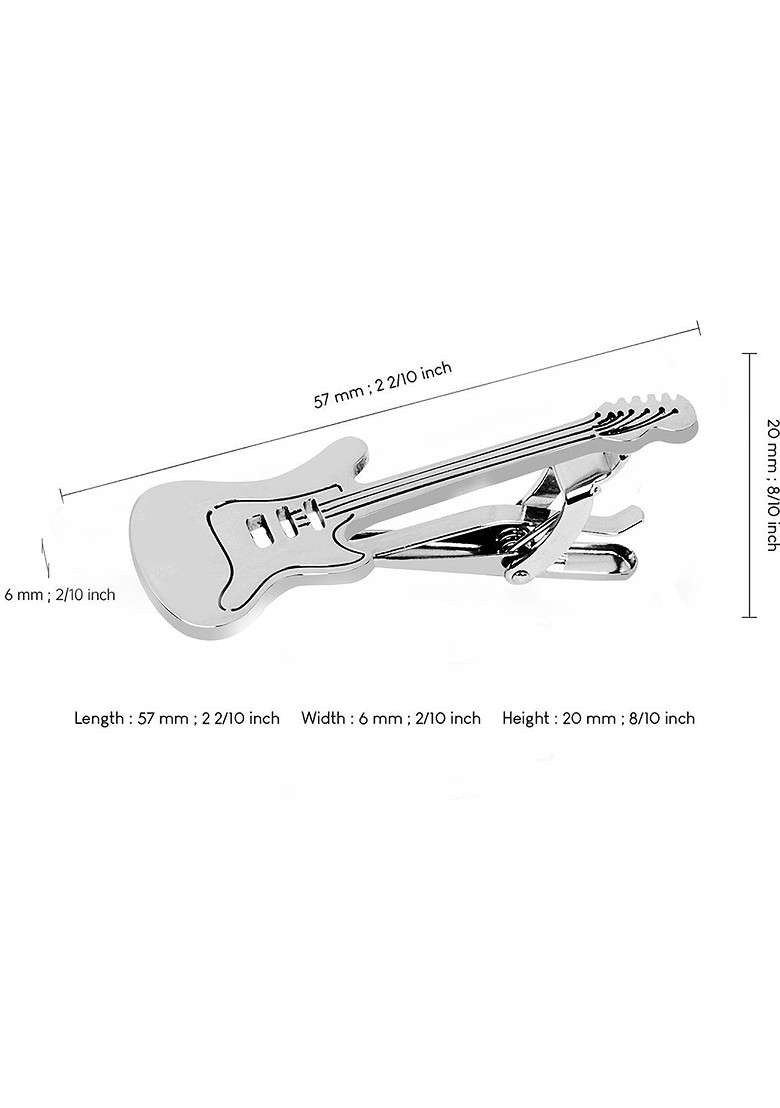 Men Guitar Shaped Statement Tie Pin - Indya