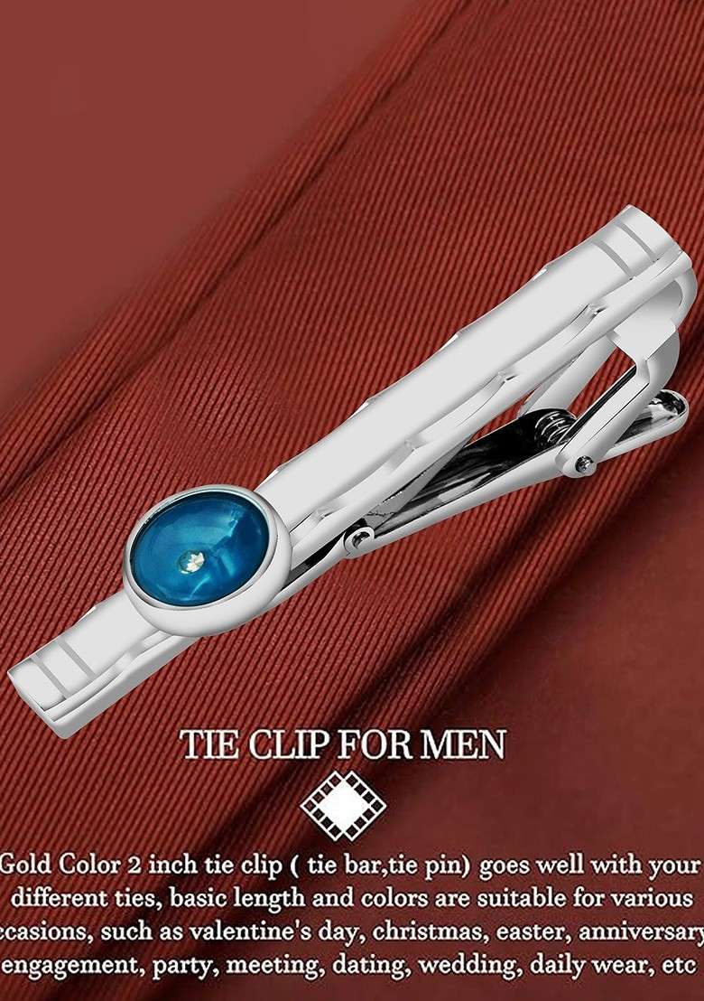 Men Real Stones Studded Statement Tie Pin - Indya