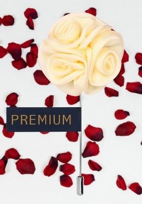 Unisex Cream Coloured Silver Toned Ranunculus Flower Lapel Pin