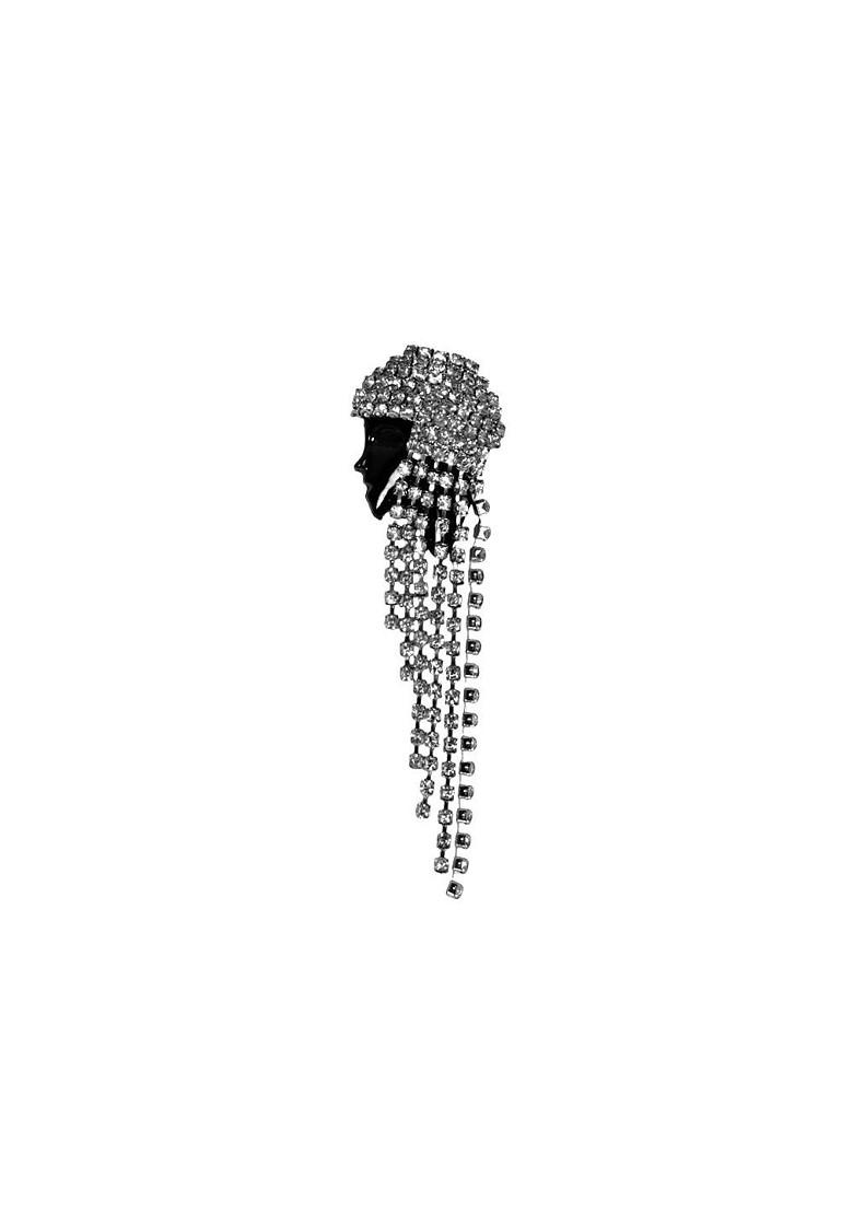 Men Metal Statement Rhinestone Fashion Lady Side Head Pin Brooch