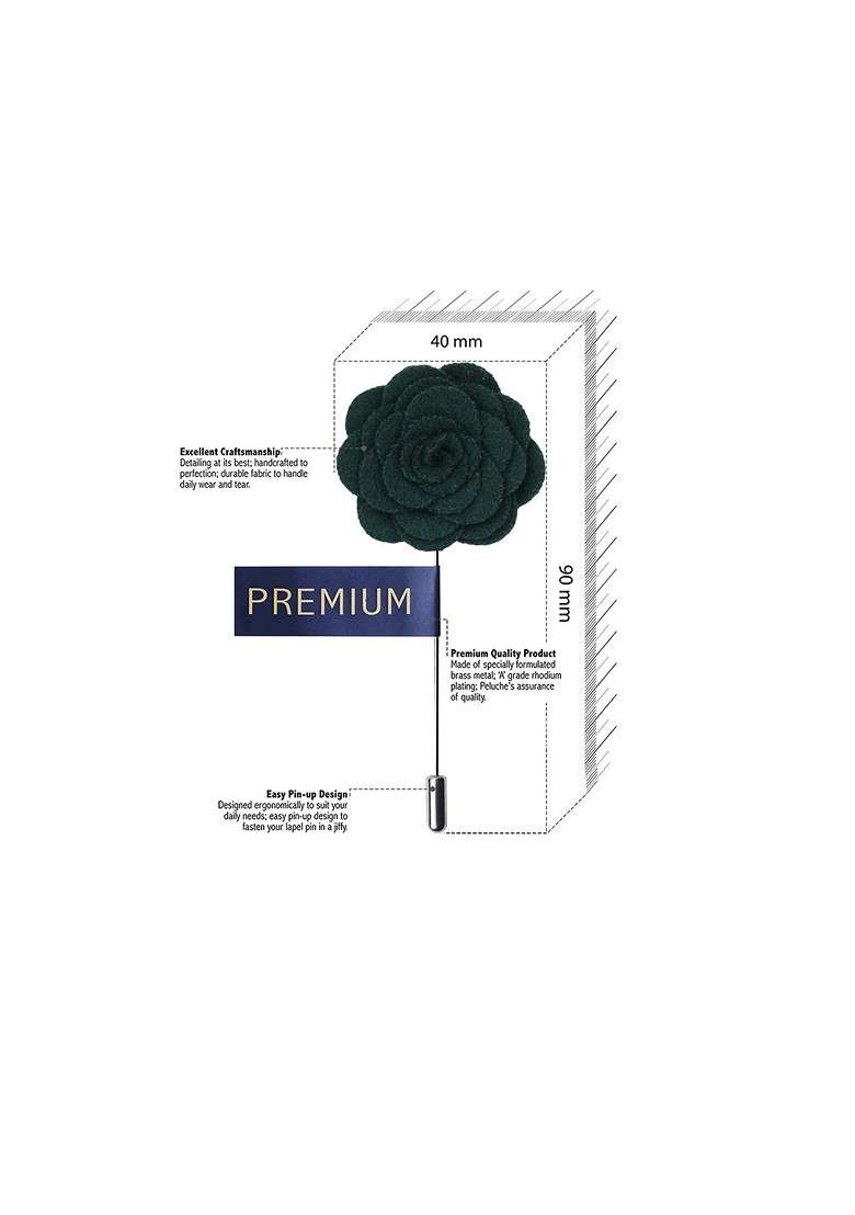 Unisex Green Blooming Charm Lapel Pin - Indya