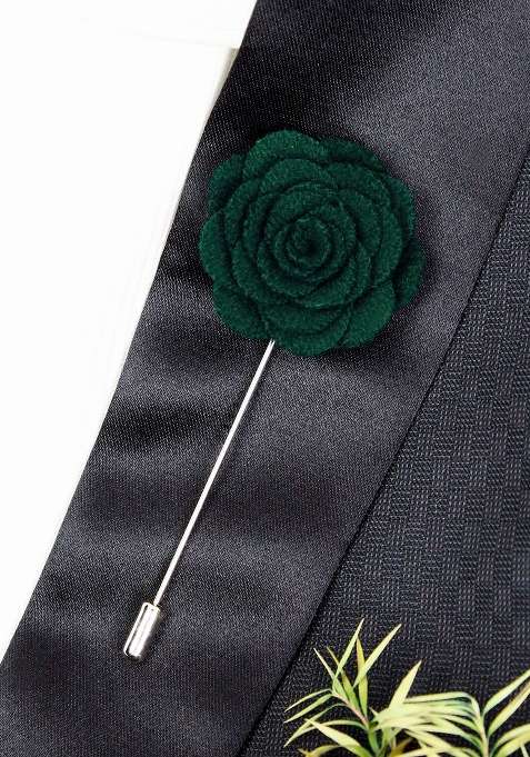 Unisex Green Blooming Charm Lapel Pin