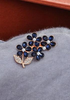 Elegant Floral Stone Studded Brooch