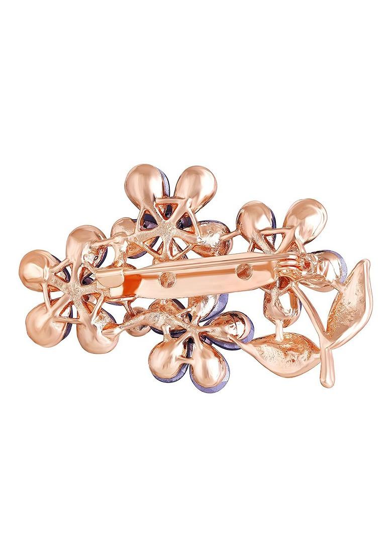 Elegant Floral Stone Studded Brooch
