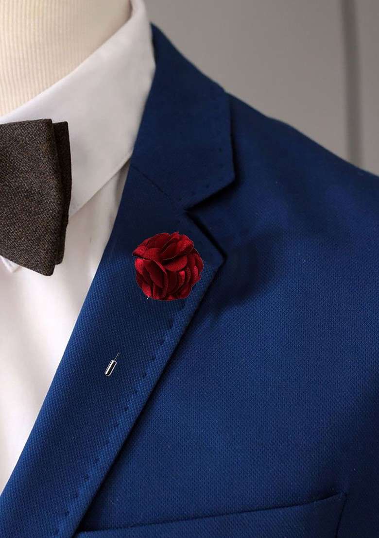 Unisex Maroon Brooch Lapel Pin - Indya