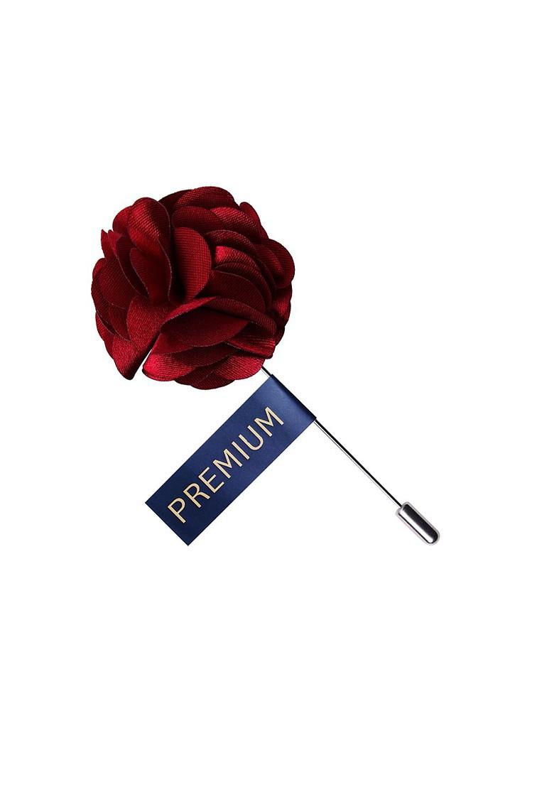 Unisex Maroon Brooch Lapel Pin