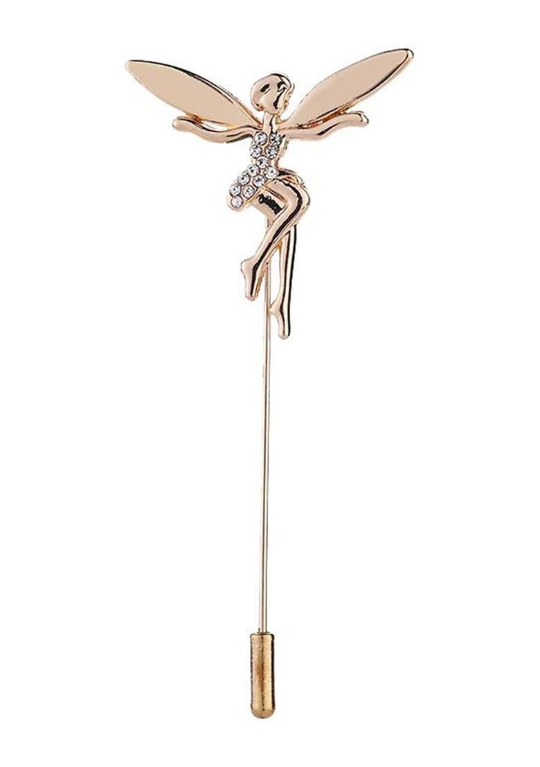 Men Cubic Zirconia Studded Minimal Lapel Pin