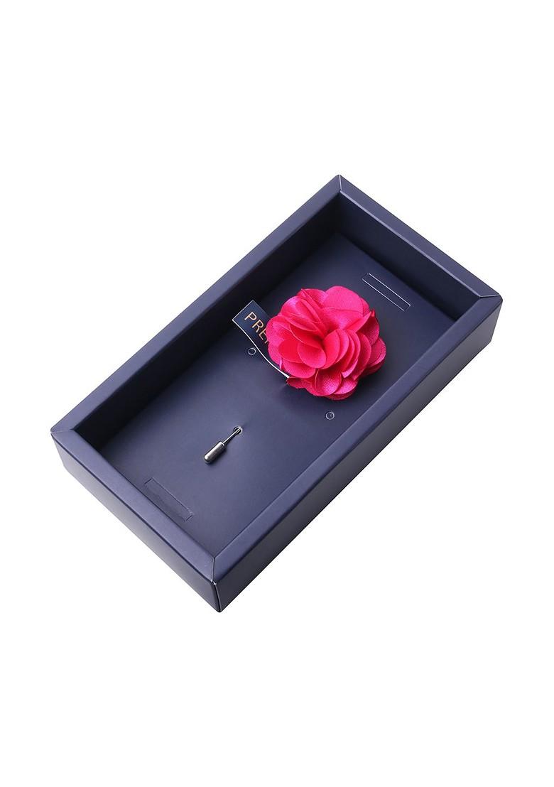 Unisex Pink Floral Ornamental Treat Brooch Lapel Pin