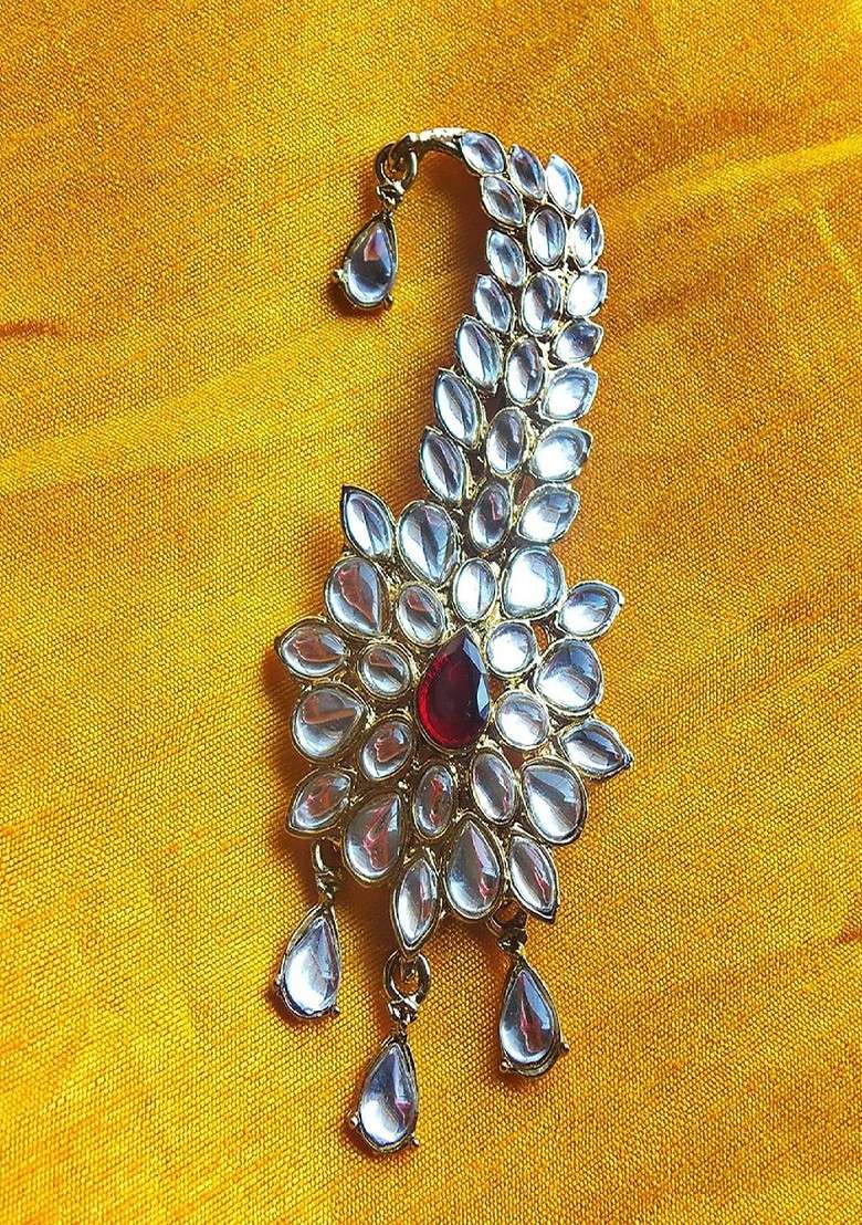Men Stone Studded Safa Kalangi Brooch - Indya
