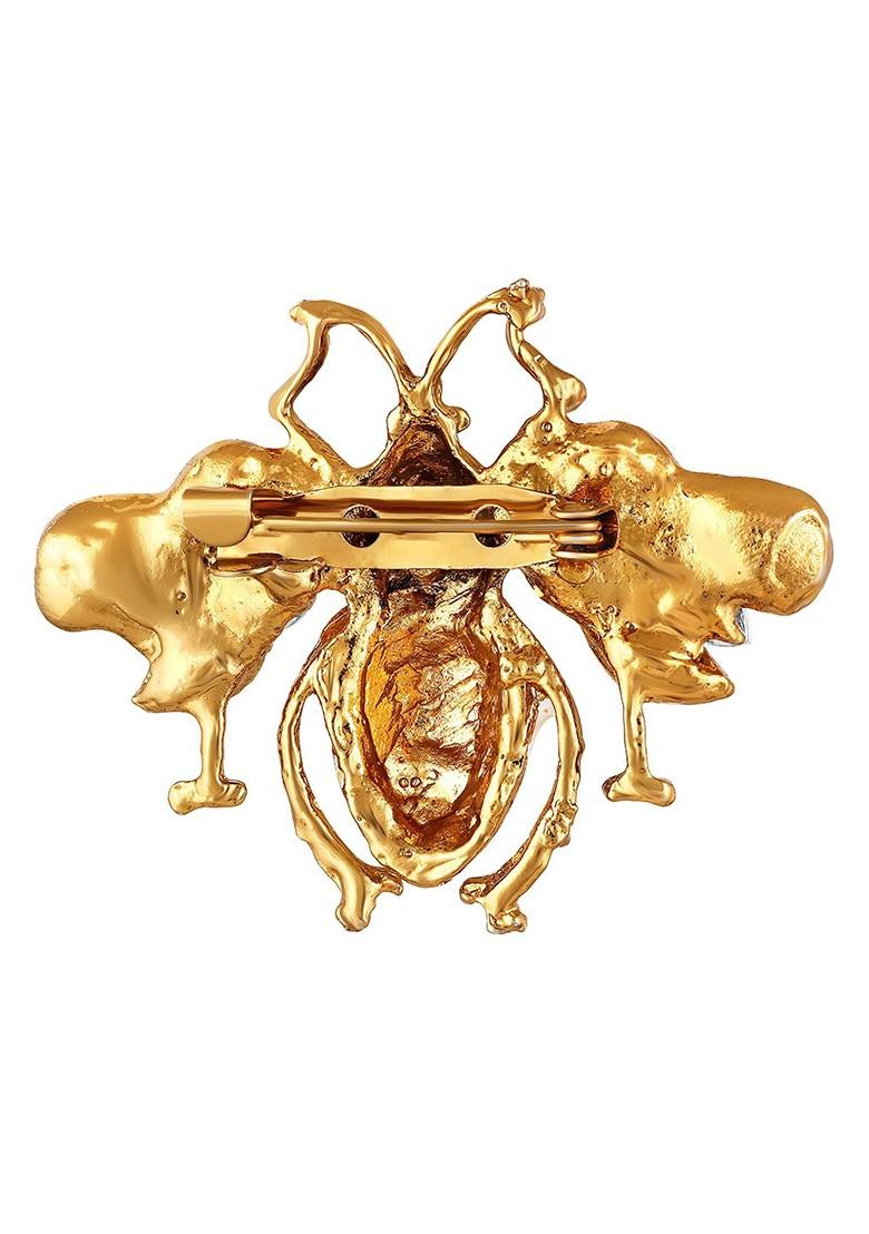 Meenakari Stone Studded Bee Shaped Lapel Pin Brooch