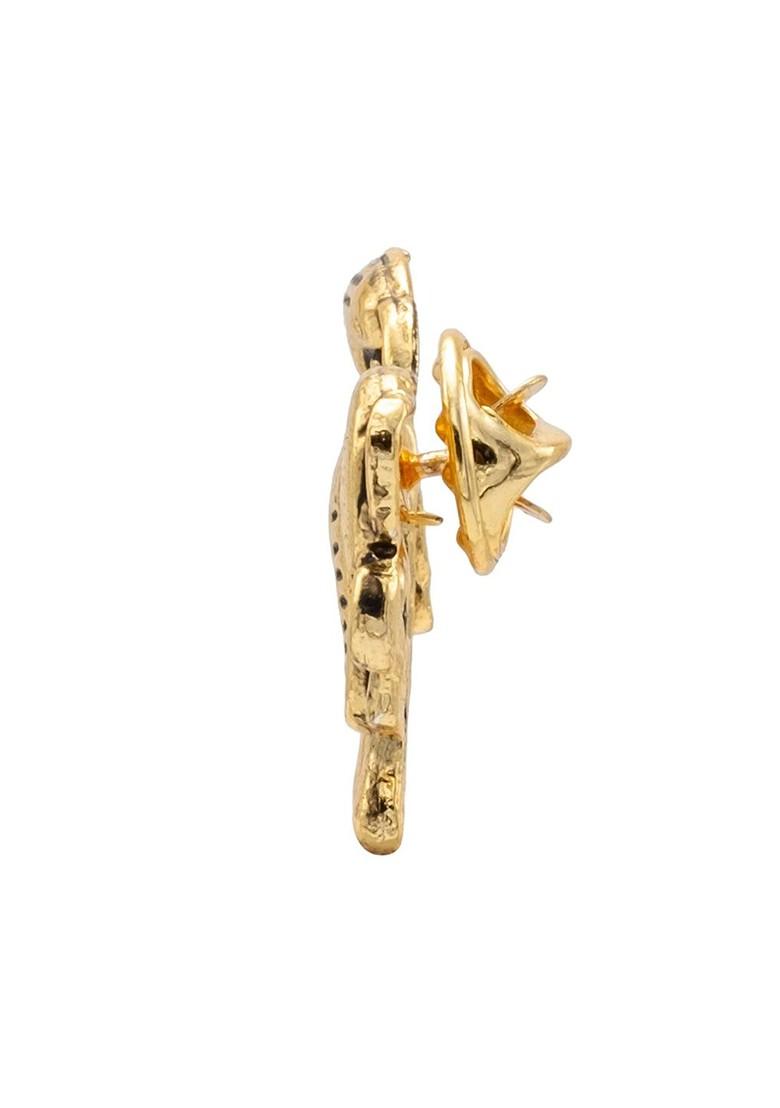 Men Gold Plated Elephant Family Brooch