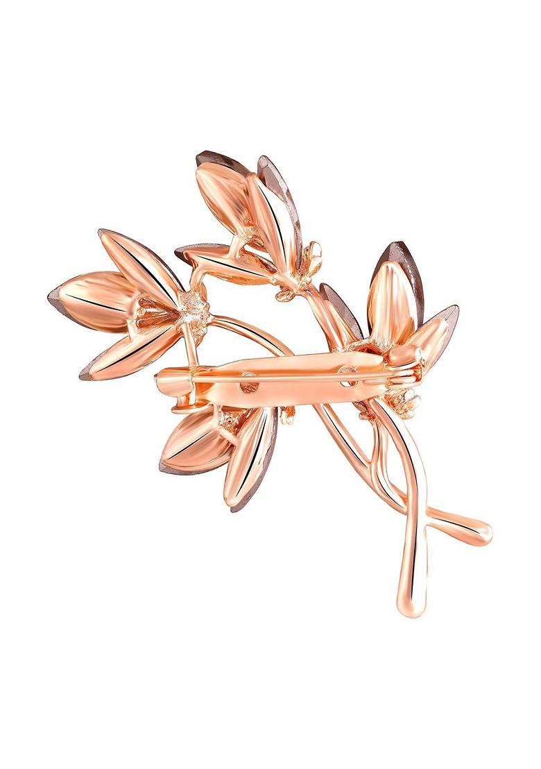 Elegant Floral Stone Studded Brooch Lapel Pin