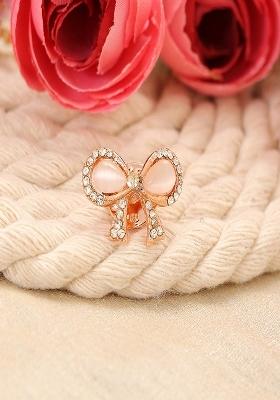 Gold Plated Crystal Studded Knot Brooch