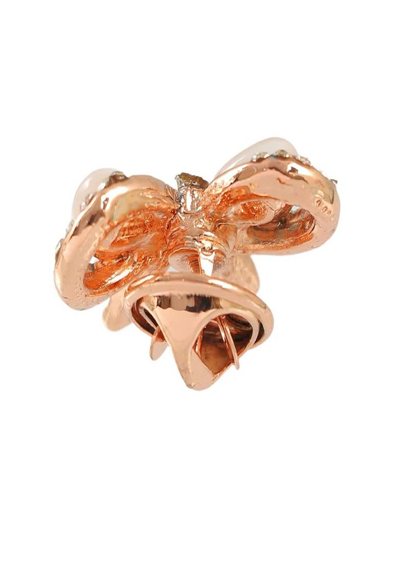 Gold Plated Crystal Studded Knot Brooch