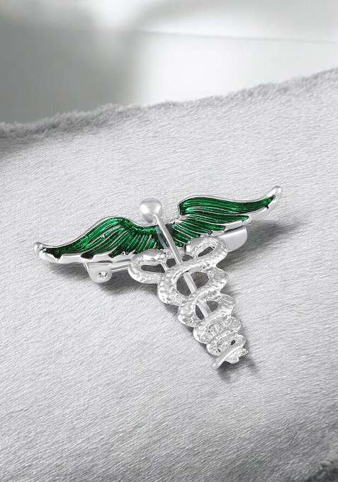 Green Meenakari Enamel Doctor Brooch