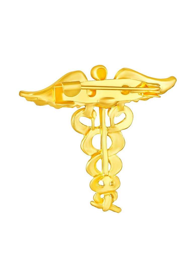 White Meenakari Enamel Doctor Brooch - Indya