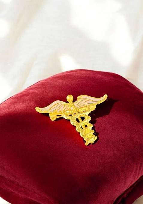 White Meenakari Enamel Doctor Brooch