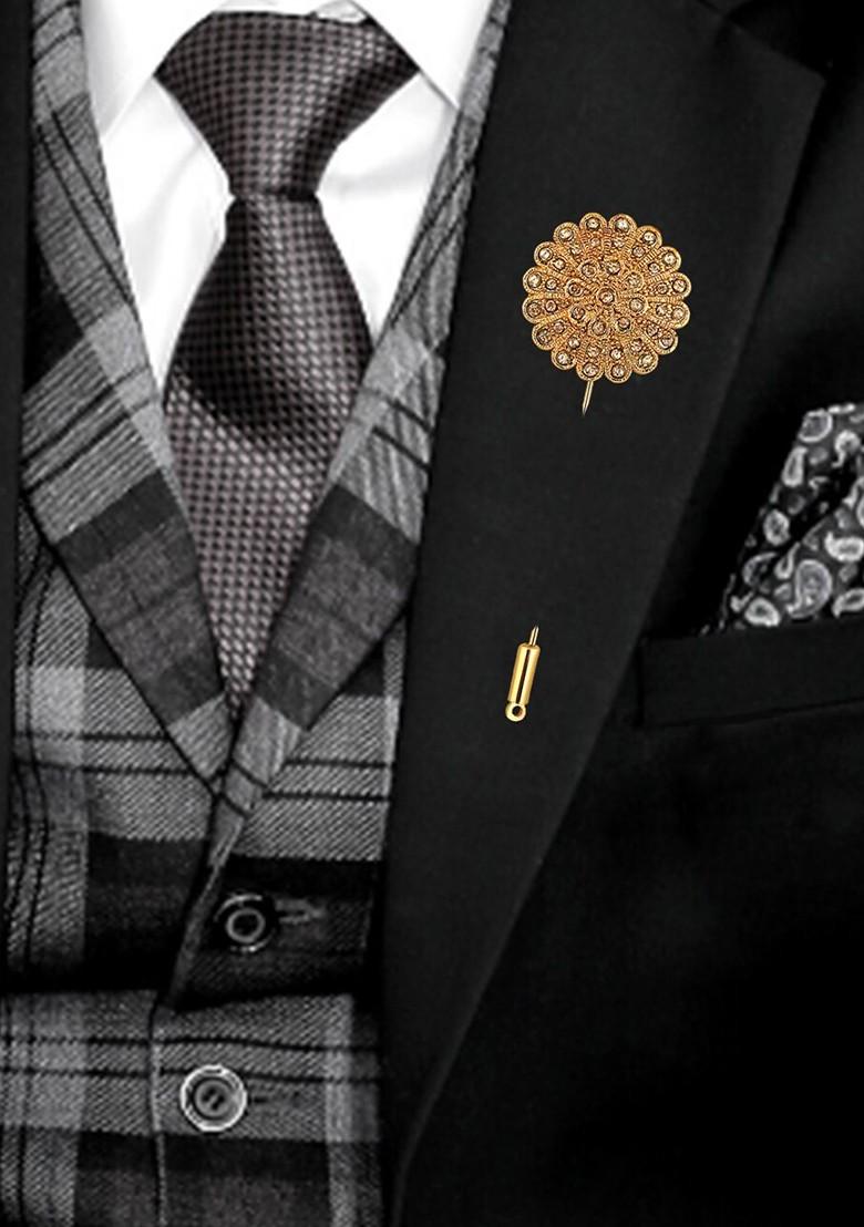 Men Floral Shape Brooch