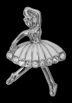 Men Zircon Studded Vintage Ballerina Dancer Brooch