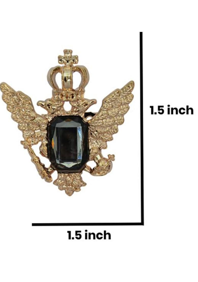 Vintage Crystal Crown Eagle Wing Statement Brooch