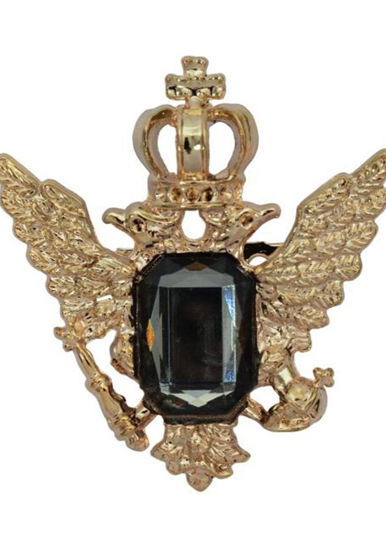 Vintage Crystal Crown Eagle Wing Statement Brooch