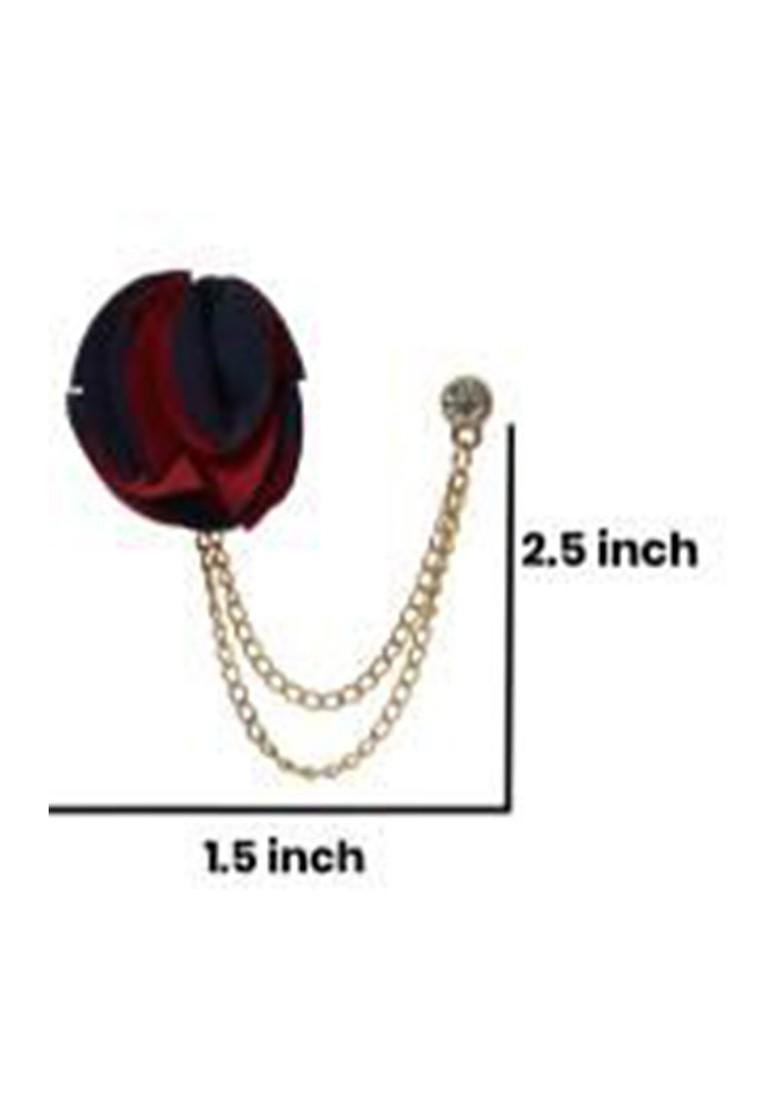 Men Rose Gold Plated Zircon Studded Leaf Crown Brooch