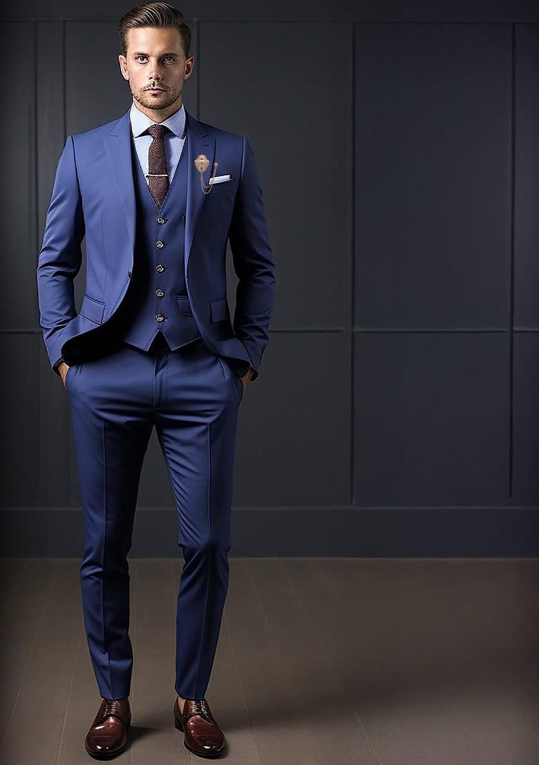 Men Rose Gold Plated Zircon Studded Lion Design With Chain Brooch