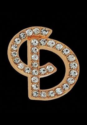 Men Rose Gold Plated Rhinestone Studded Brooch