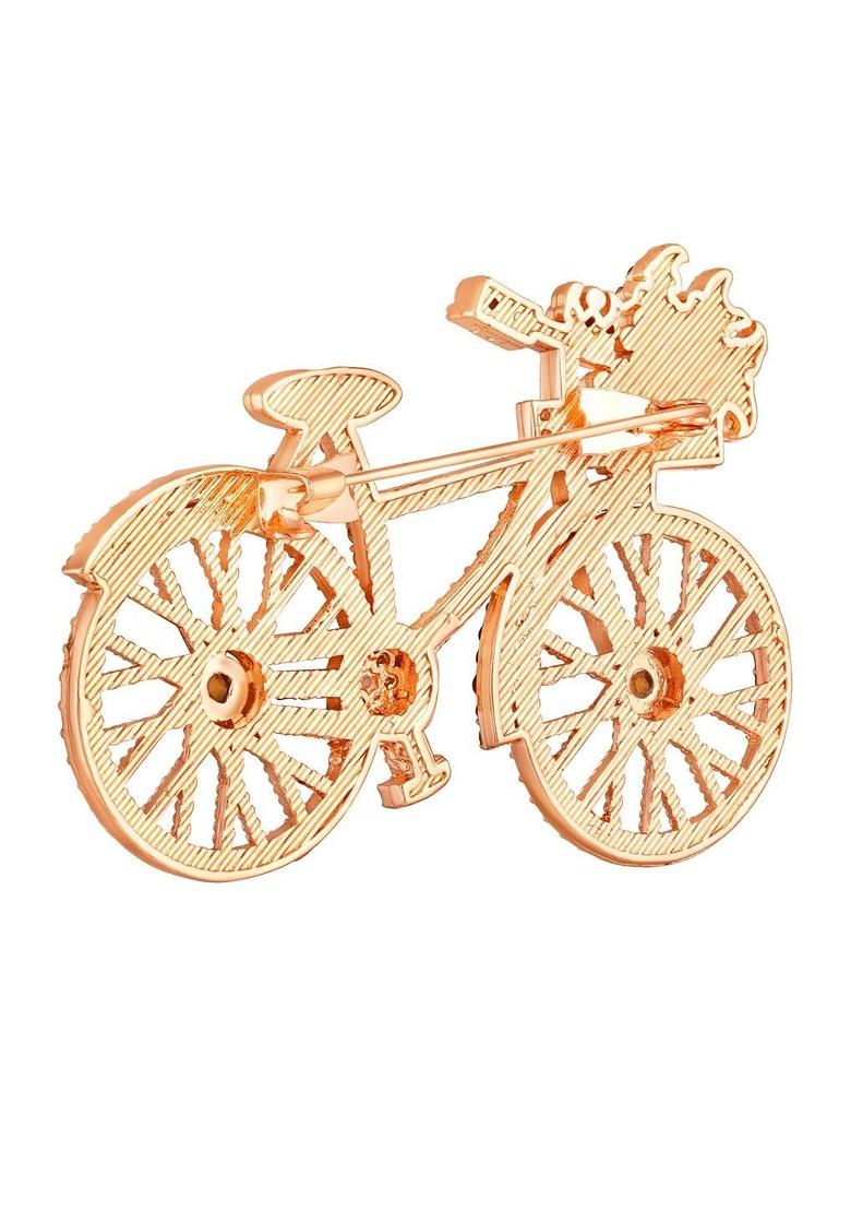 Women Multicoloured Plated Vintage Bicycle Lapel Pin