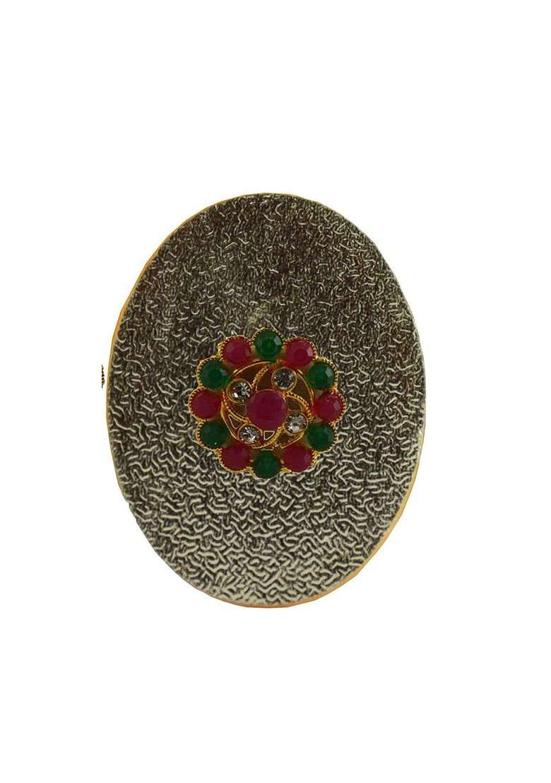 Multicoloured Alloy Brooch - Indya