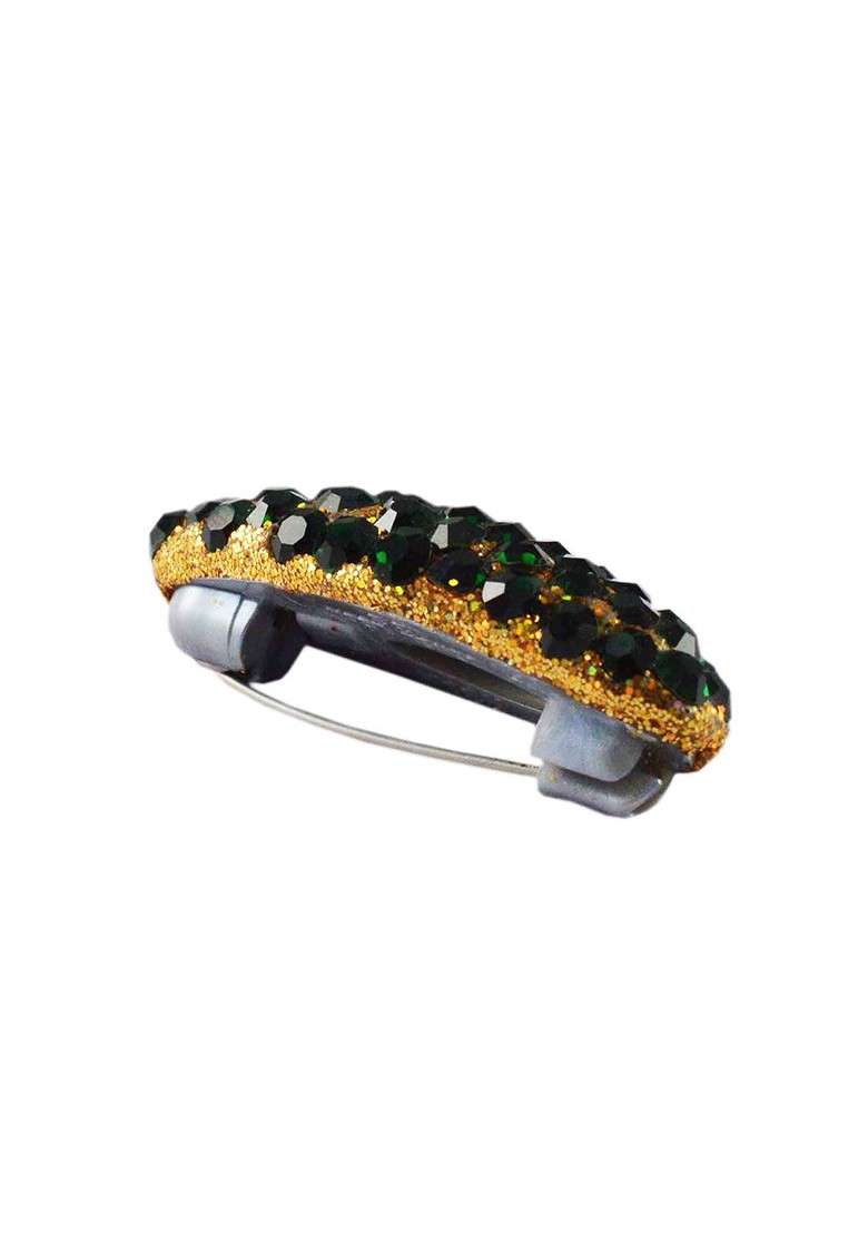 Multicoloured Brass Brooch - Indya