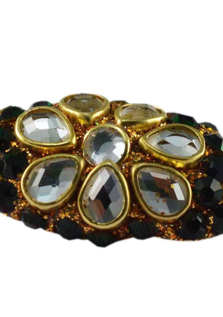 Multicoloured Brass Brooch - Indya