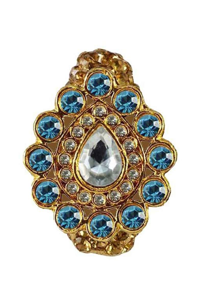 Multicoloured Brass Brooch - Indya