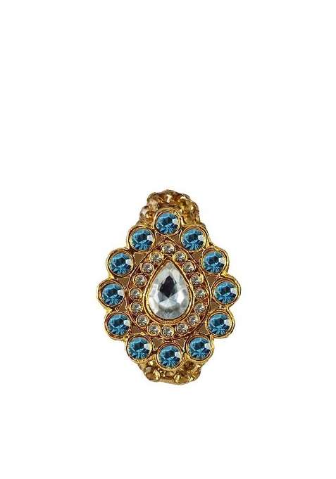 Multicoloured Brass Brooch