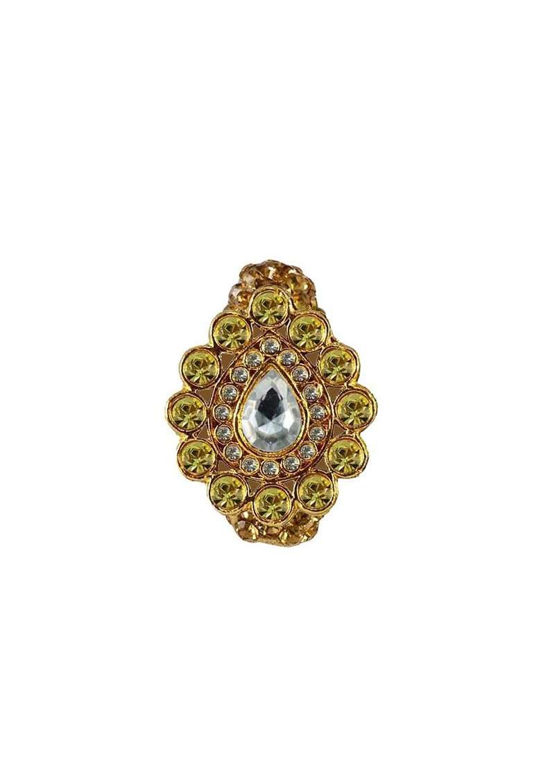 Multicoloured Brass Brooch - Indya