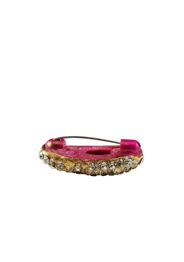 Multicoloured Brass Brooch - Indya