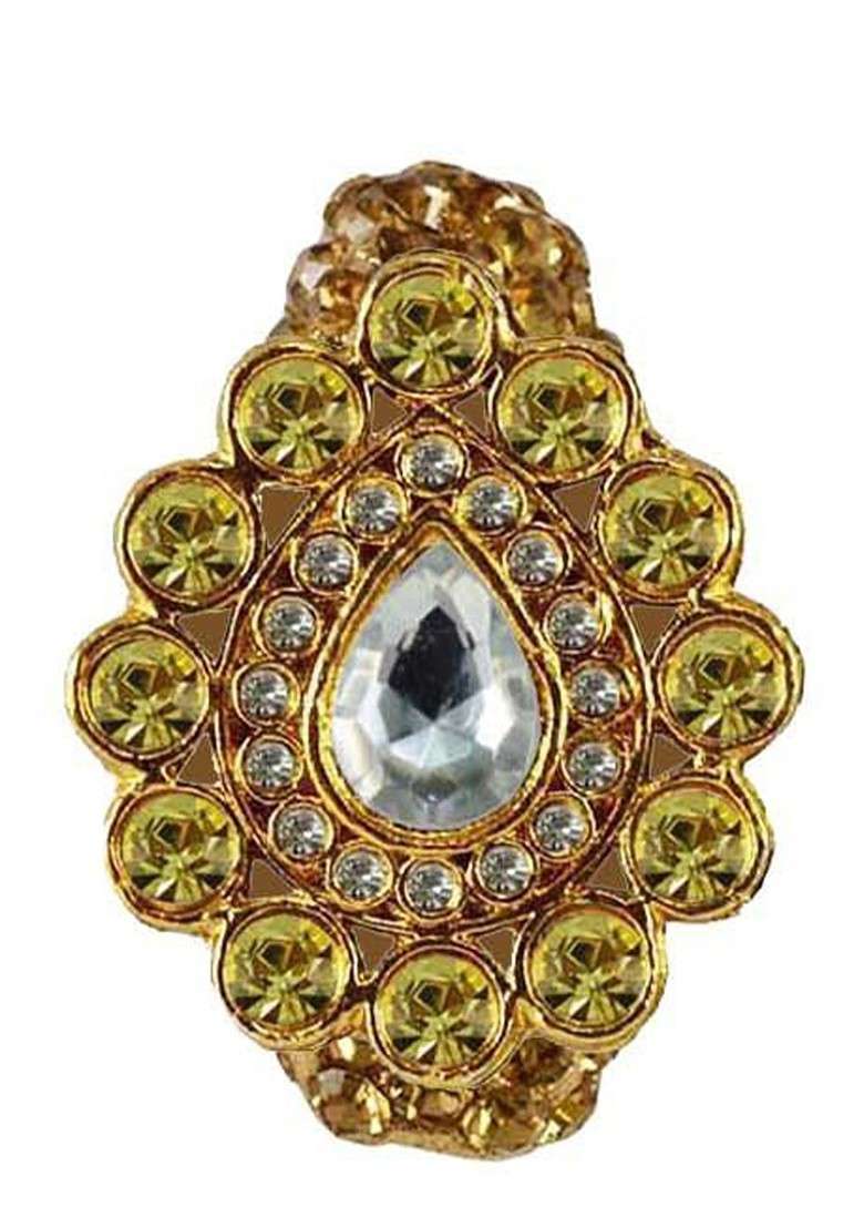 Multicoloured Brass Brooch - Indya
