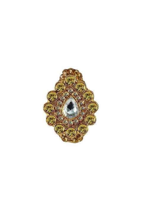 Multicoloured Brass Brooch