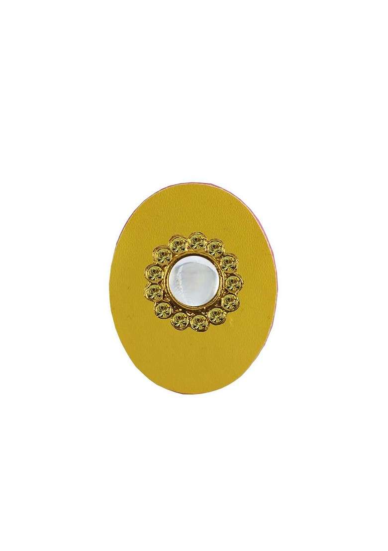 Multicoloured Brass Brooch - Indya