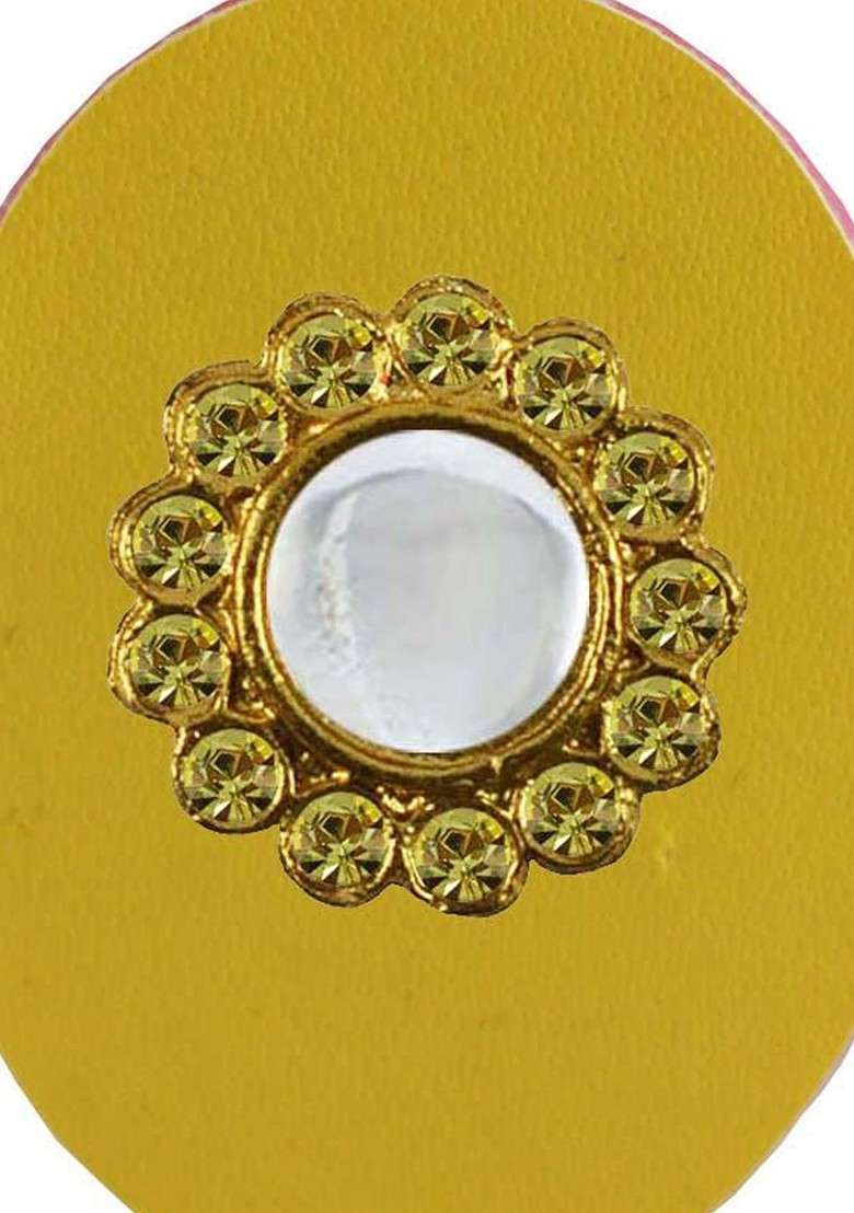 Multicoloured Brass Brooch - Indya