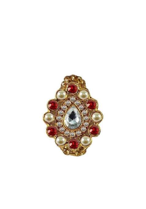 Multicoloured Brass Brooch