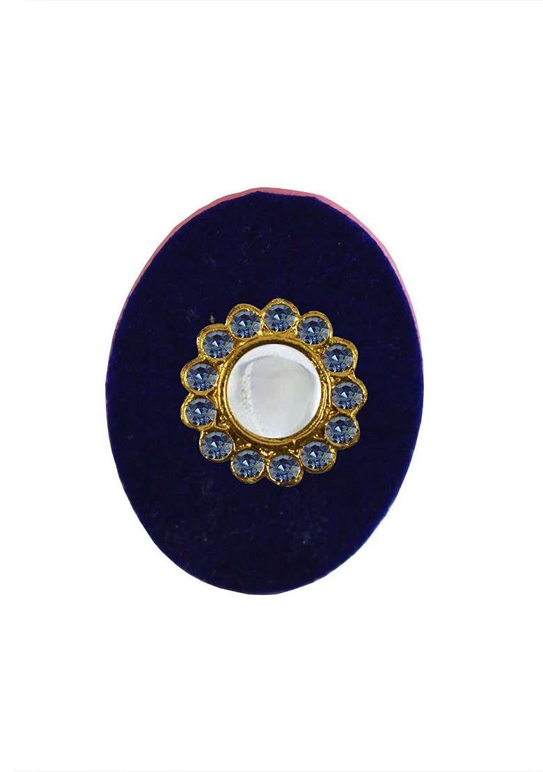 Multicoloured Brass Brooch - Indya