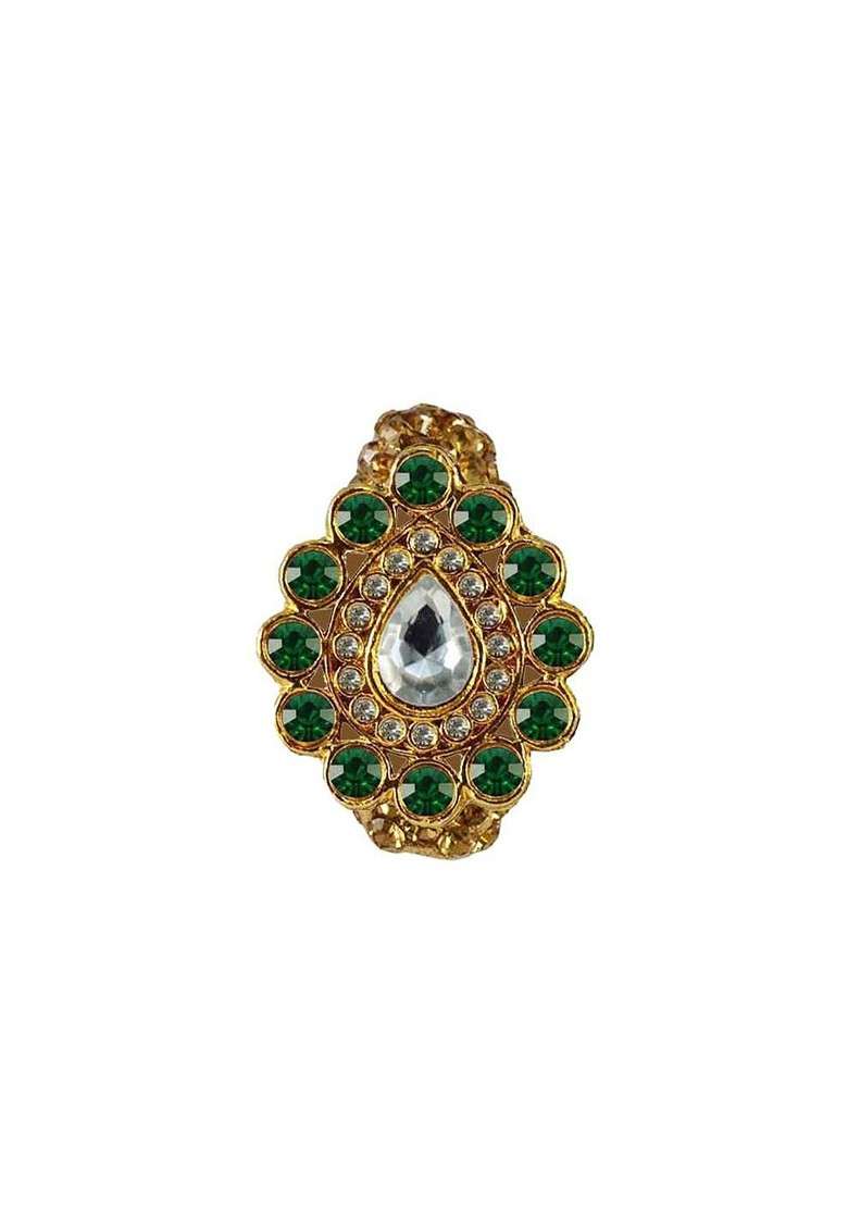 Multicoloured Brass Brooch - Indya